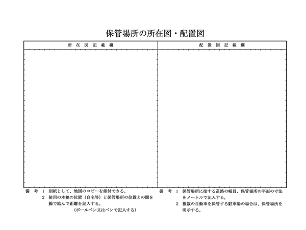 自認書・保管場所使用承諾証明書